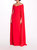 Off Shoulder Caped Column Gown - True Red - True Red