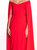 Off Shoulder Caped Column Gown - True Red