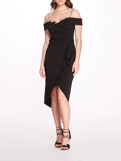 Marchesa Notte Off Shoulder Draped Dress - Black product