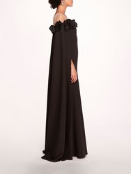 Off Shoulder Illusion Gown - Black