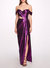 Off Shoulder Lamé Gown With Draped Bodice - Amethyst       