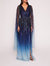 Ombre Beaded Gown - Navy Multi - Navy Multi