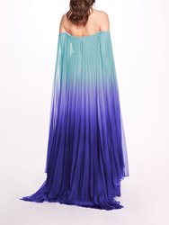Ombre Chiffon Off Shoulder Gown