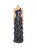 One Shoulder Embroidered Tiered Gown - Navy