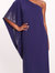 One Shoulder Kaftan Dress - Navy