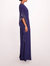 One Shoulder Kaftan Dress - Navy