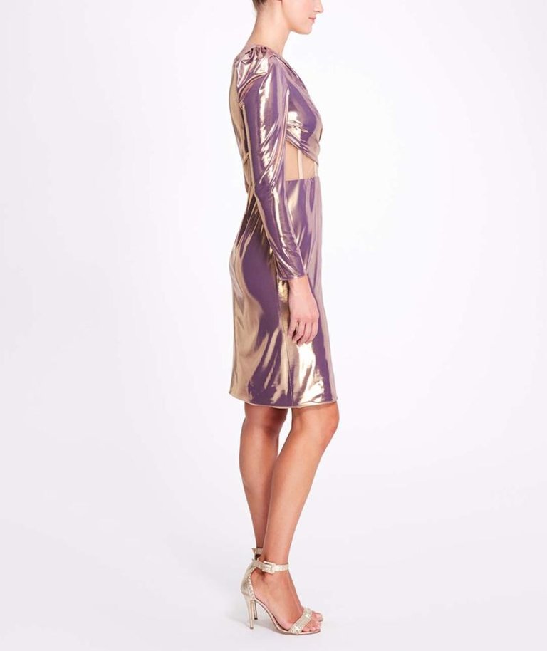 One Shoulder Lamé Cocktail Dress