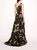 One Shoulder Marigold Ball Gown - Black Gold Combo