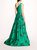 One Shoulder Marigold Ball Gown - Emerald Combo