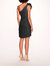 One Shoulder Taffeta Mini Dress - Black