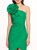 One Shoulder Taffeta Mini Dress - Emerald