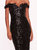 Organic Neckline Sequin Gown - Black