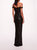 Organic Neckline Sequin Gown - Black