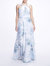 Pavia Printed Gown - Dusty Blue - Dusty Blue