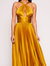 Pleated Foil Gown - Gold