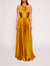 Pleated Foil Gown - Gold - Gold