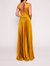 Pleated Foil Gown - Gold