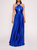 Pleated Foil Gown - Sapphire - Sapphire