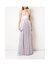 Pleated Metallic Lame Gown - Multi