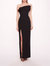 Pleated Neckline Gown - Black