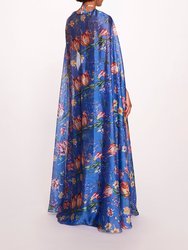 Ribbons Cape Gown - Blue