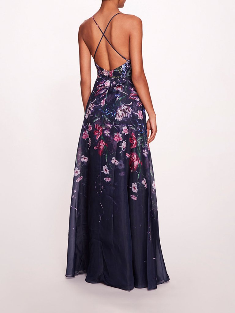 Ribbons Gown - Navy Multi