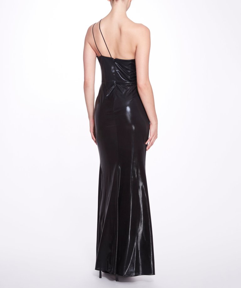 Ruched Lamé Gown