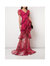 Ruffle Tiered Short Sleeve Gown - Fuchsia