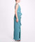 Satin Deep V-Neck Crepe Gown