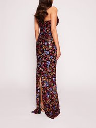 Sequin Bouquets Gown - Multi