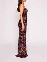 Sequin Bouquets Gown - Multi