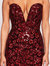Sequin Bouquets Gown - Red