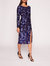 Sequin Bouquets Midi Dress - Indigo - Indigo