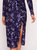 Sequin Bouquets Midi Dress - Indigo