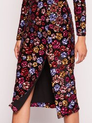 Sequin Bouquets Midi Dress - Multi