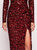 Sequin Bouquets Midi Dress - Red