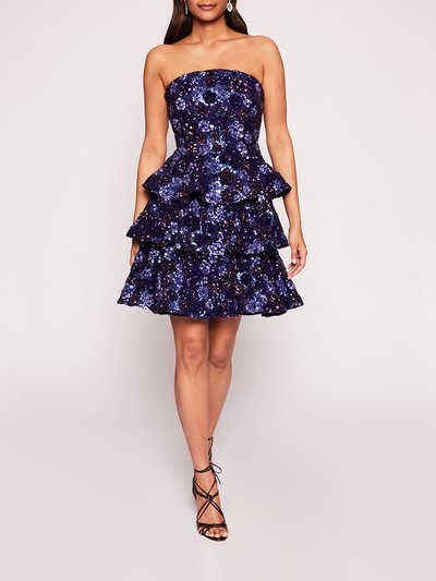 Marchesa Notte Sequin Bouquets Mini Dress - Indigo product