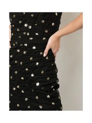 Sequin Dot Tulle Cocktail Dress