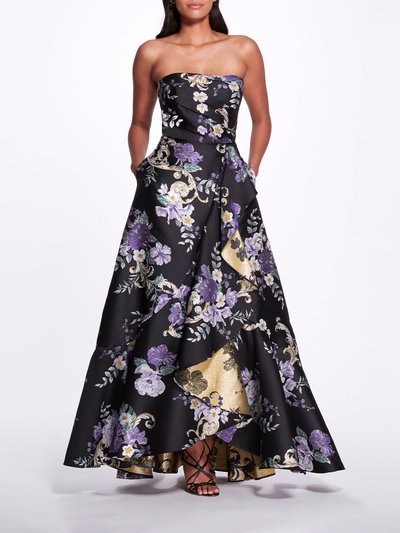 Marchesa Notte Sheer Cut Out Floral Gown product