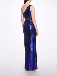 Side Cut-Out Foiled Gown