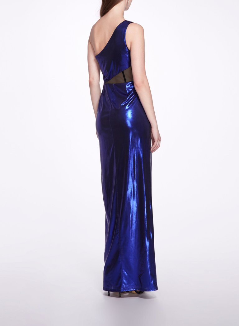 Side Cut-Out Foiled Gown