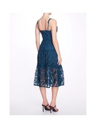 Sleeveless 3D Guipure Lace Midi Dress