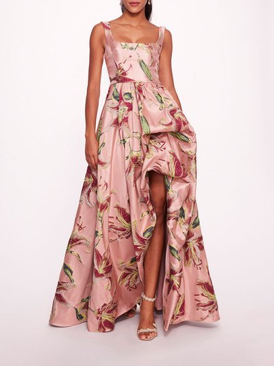 Marchesa Notte Square Neck Drape Ballgown - Pink product