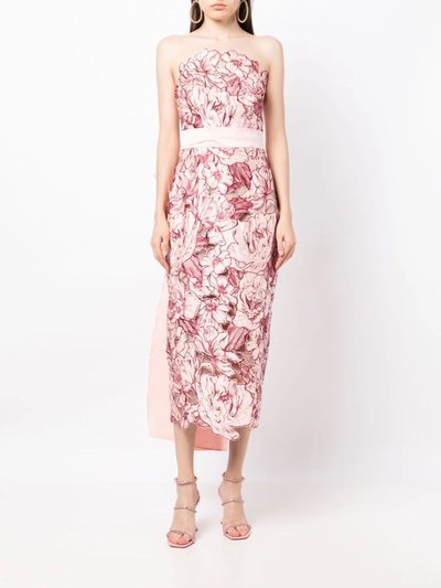 Marchesa Notte Strapless Column Midi Dress - Blush product