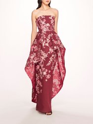 Strapless Gilded Gown - Wine - Wine