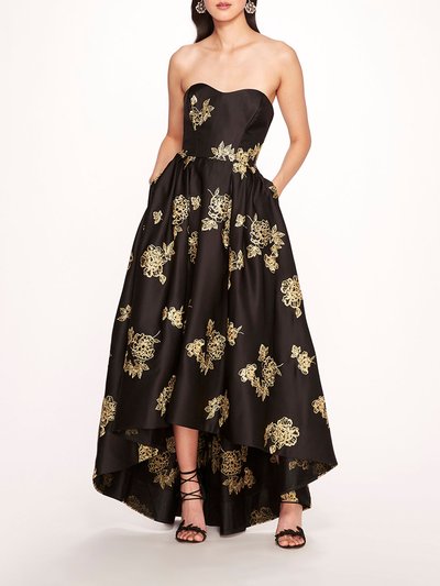 Marchesa Notte Strapless Marigold Gown - Black Gold product