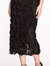 Strapless Tea-Length Rosette Pencil Dress - Black