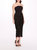 Strapless Tea-Length Rosette Pencil Dress - Black - Black