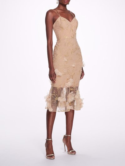 Marchesa Notte Strappy Cocktail Dress - Nude product