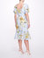 Sweetheart Neckline Floral Print Fitted Midi Dress - Dusty Blue